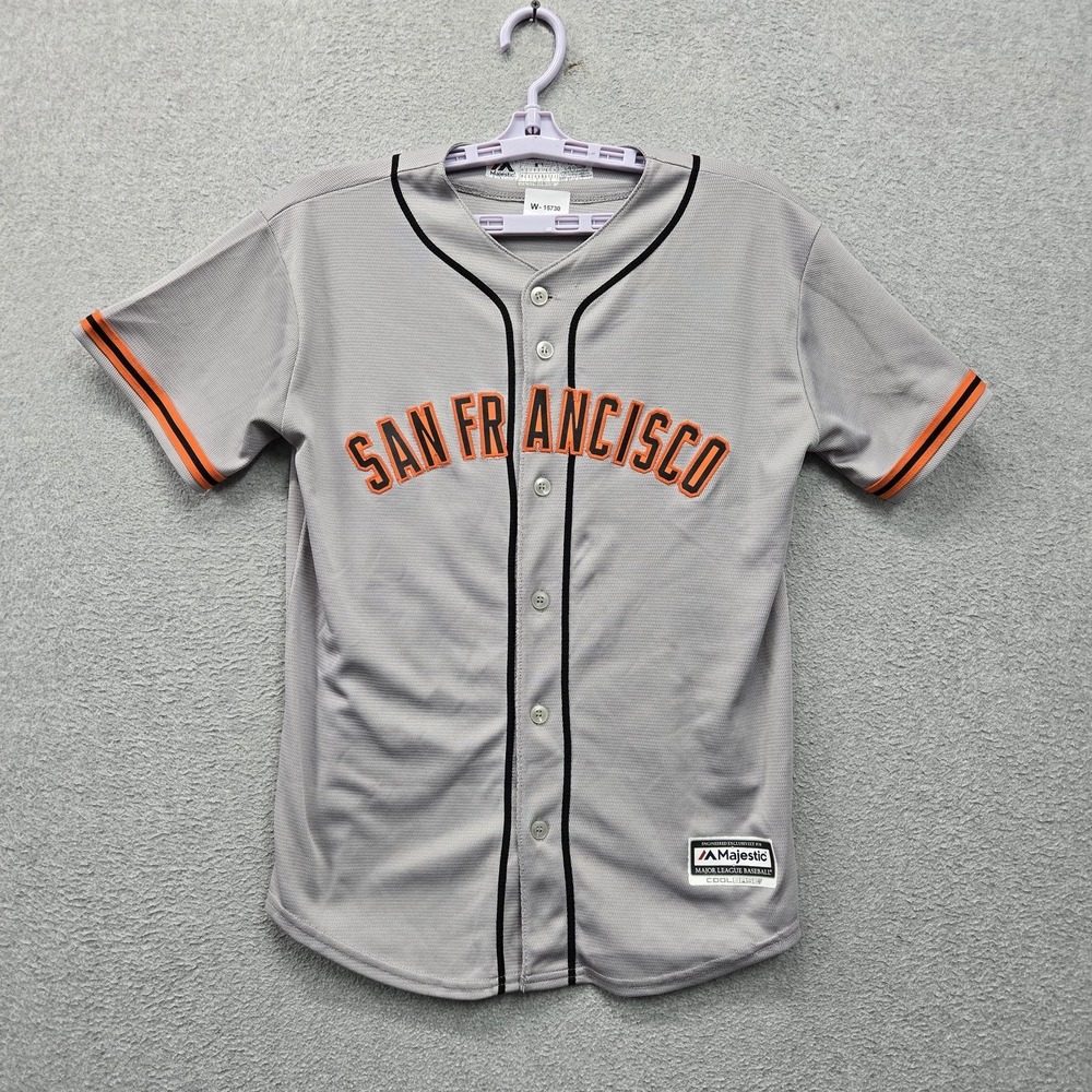 San Francisco Giants Boys Jersey L Gray Majestic Buster Posey 28